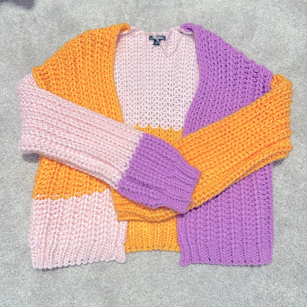 Colorblock Crochet Cardigan